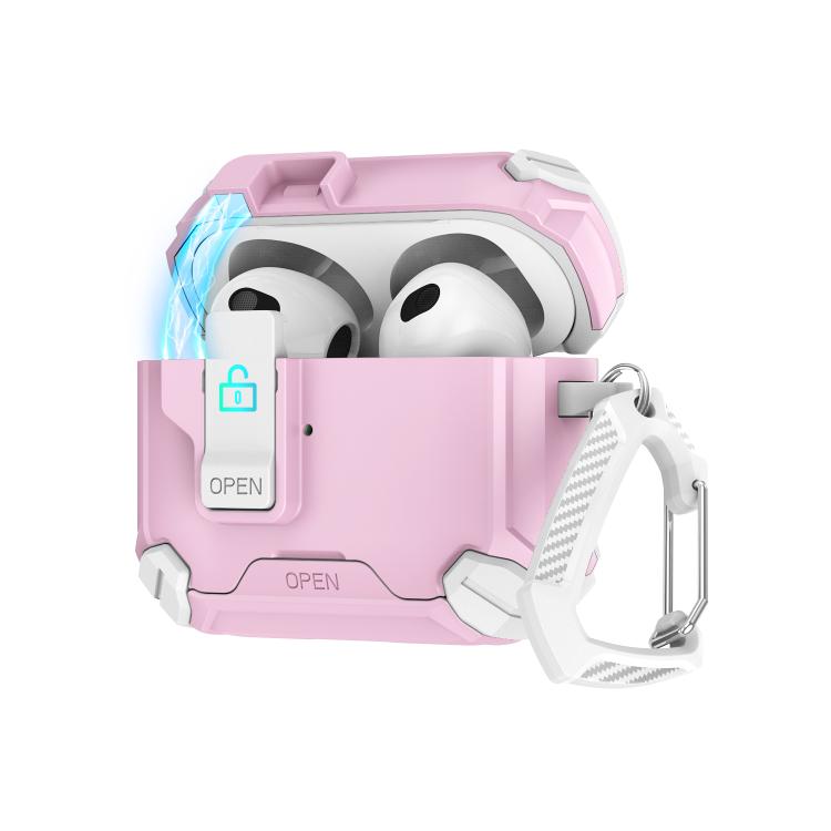 For AirPods 1 / 2 Two Color MagSafe Magnetic Holder Earphone Case(White Pink)