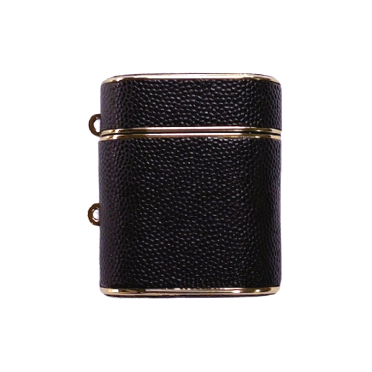 For AirPods 2 / 1 Cylindrical Ball Texture Bluetooth Earphone Protective Case(Black)