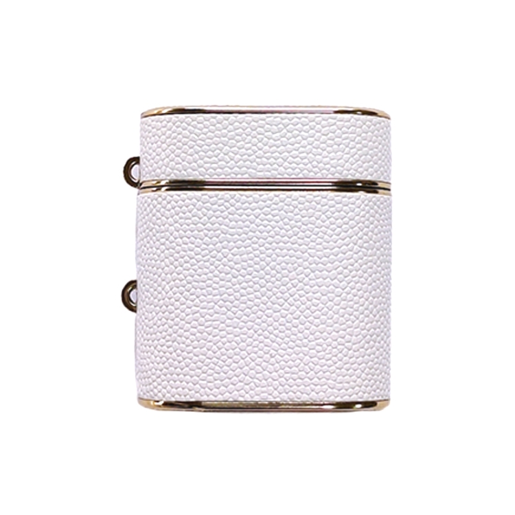 For AirPods 2 / 1 Cylindrical Ball Texture Bluetooth Earphone Protective Case(White)