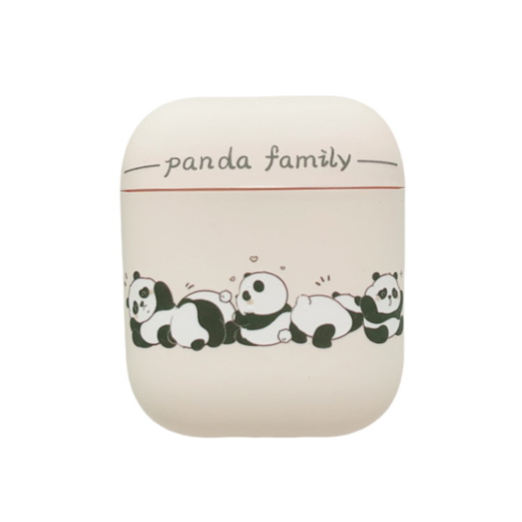 For AirPods 2 / 1 Panda Pattern Earbuds Box Frosted TPU Case(Panda Family)