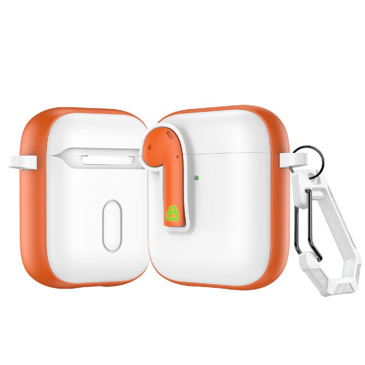 For AirPods 2 Colorful Lock Earphones Protective Case(Orange)