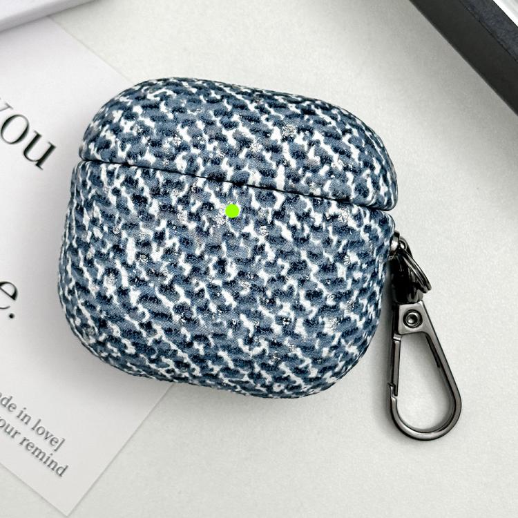 For AirPods 3 Camouflage Texture Earbuds Box PC Case with Hook(Blue)