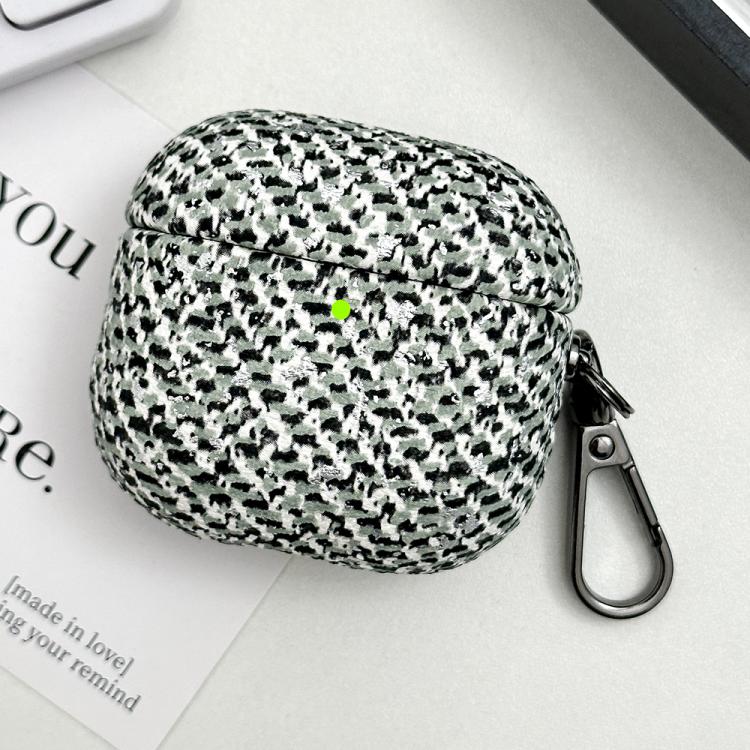 For AirPods 3 Camouflage Texture Earbuds Box PC Case with Hook(Light Green)