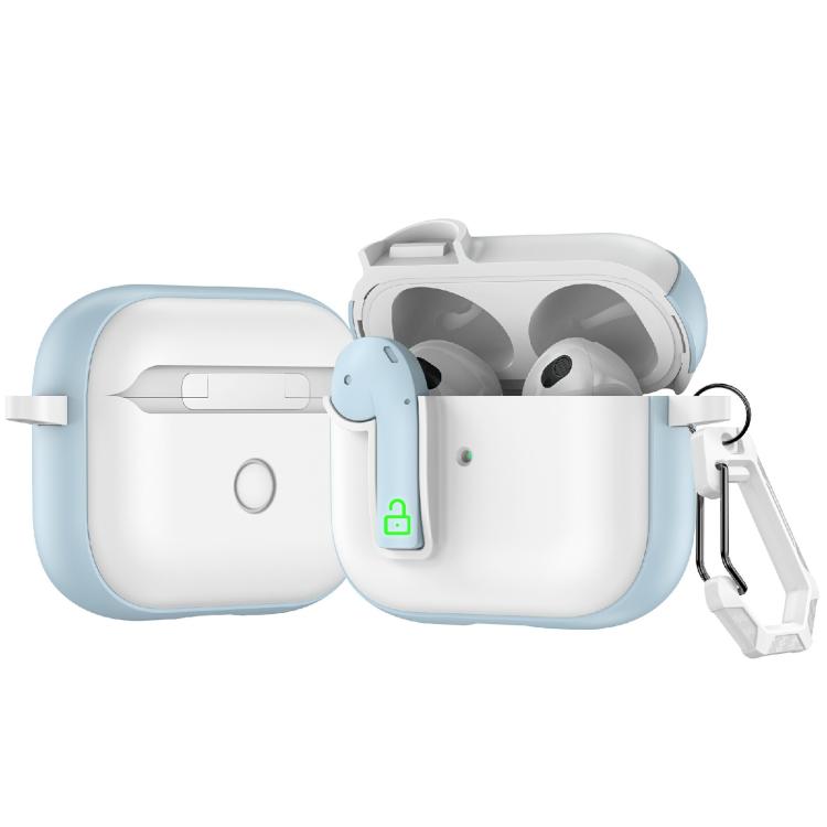 For AirPods 3 Colorful Lock Earphones Protective Case(Light Blue)