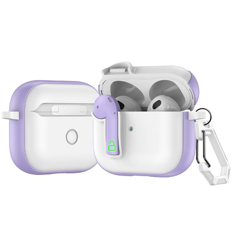 For AirPods 3 Colorful Lock Earphones Protective Case(Purple)