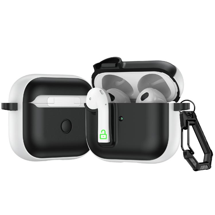 For AirPods 3 Colorful Lock Earphones Protective Case(White)