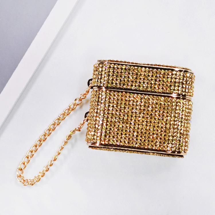 For AirPods 3 Cylindrical Diamond Bluetooth Earphone Protective Case(Gold)