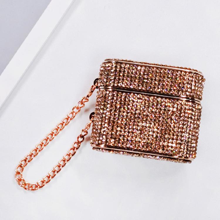 For AirPods 3 Cylindrical Diamond Bluetooth Earphone Protective Case(Rose Gold)