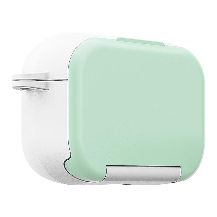 For AirPods 3 Mirror Stand Silicone Earphones Protective Case(Green)
