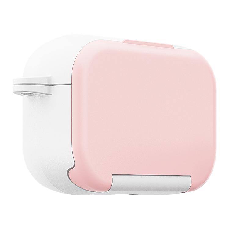 For AirPods 3 Mirror Stand Silicone Earphones Protective Case(Pink)