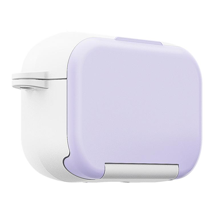 For AirPods 3 Mirror Stand Silicone Earphones Protective Case(Purple)