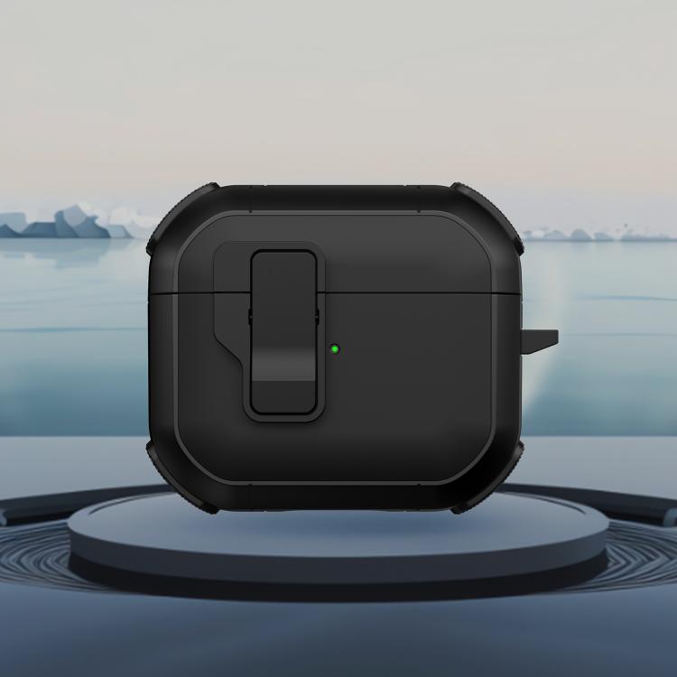 For AirPods 3 Starship Wireless Earphones Case with Magnetic Switch(Black)