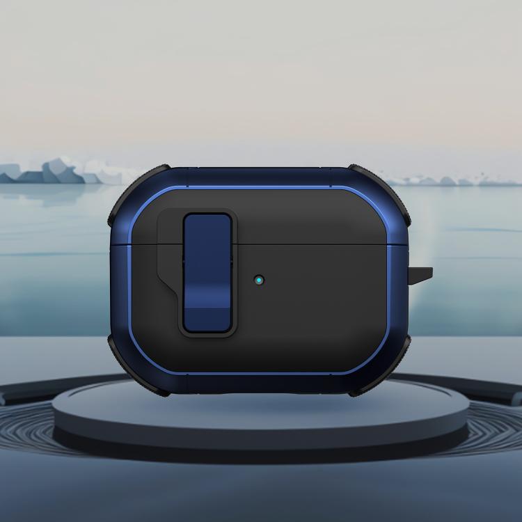 For AirPods 3 Starship Wireless Earphones Case with Magnetic Switch(Black Blue)