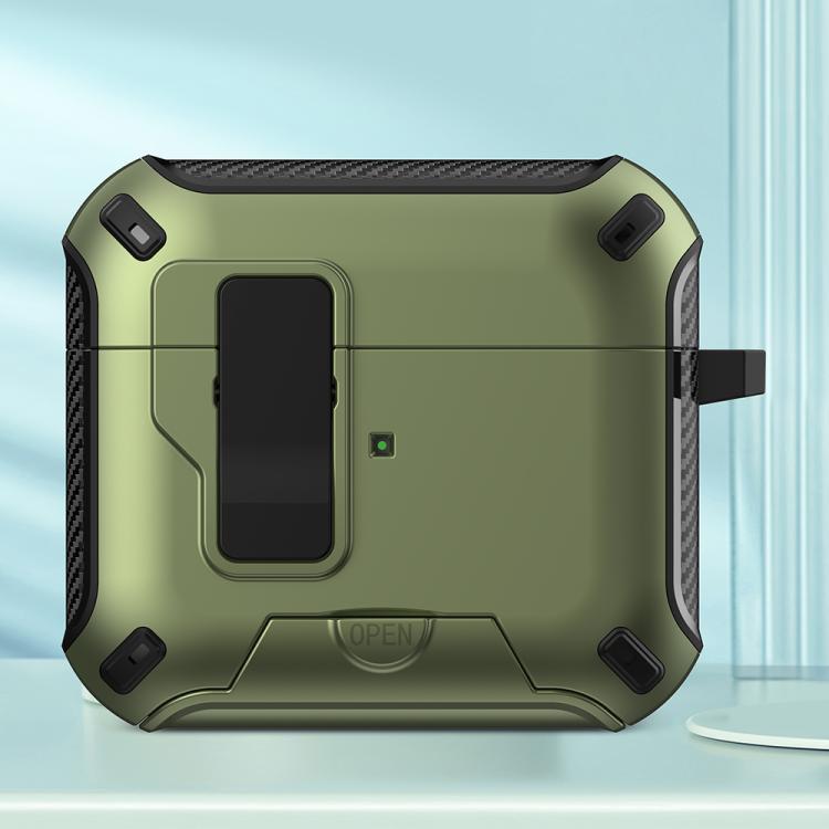 For AirPods 3 Wireless Bluetooth Earphones MagSafe Holder Protective Case(Green)