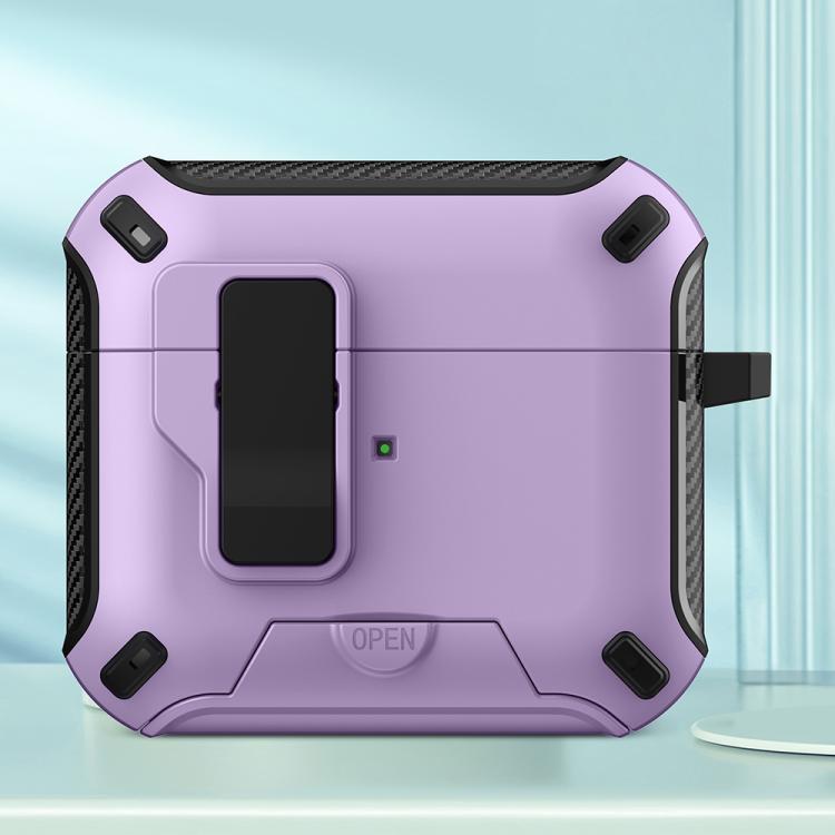 For AirPods 3 Wireless Bluetooth Earphones MagSafe Holder Protective Case(Purple)