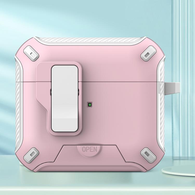 For AirPods 3 Wireless Bluetooth Earphones MagSafe Holder Protective Case(White Pink)