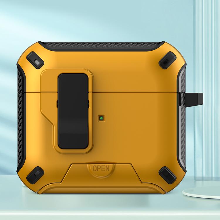 For AirPods 3 Wireless Bluetooth Earphones MagSafe Holder Protective Case(Yellow)
