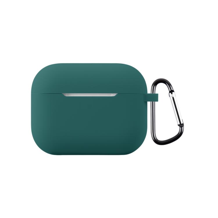 For AirPods Pro 3 2.0mm Silicone Earphone Protective Cover with Hook(Deep Green)