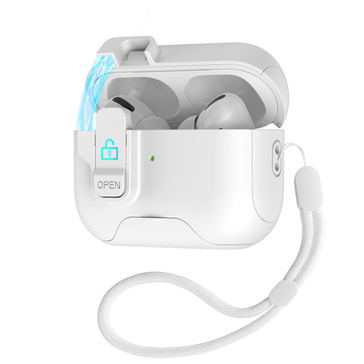 For AirPods Pro 3 Automatic Pop-up Cover Holder Earphone Case with Switch Lock(White)