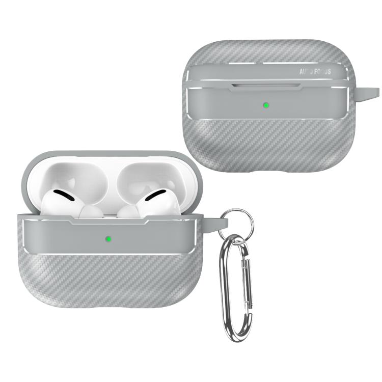 For AirPods Pro 3 Carbon Fiber Texture Bluetooth Earphone Protective Case(Grey)
