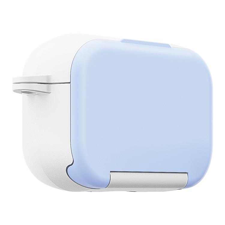 For AirPods Pro 3 Mirror Stand Silicone Earphones Protective Case(Blue)