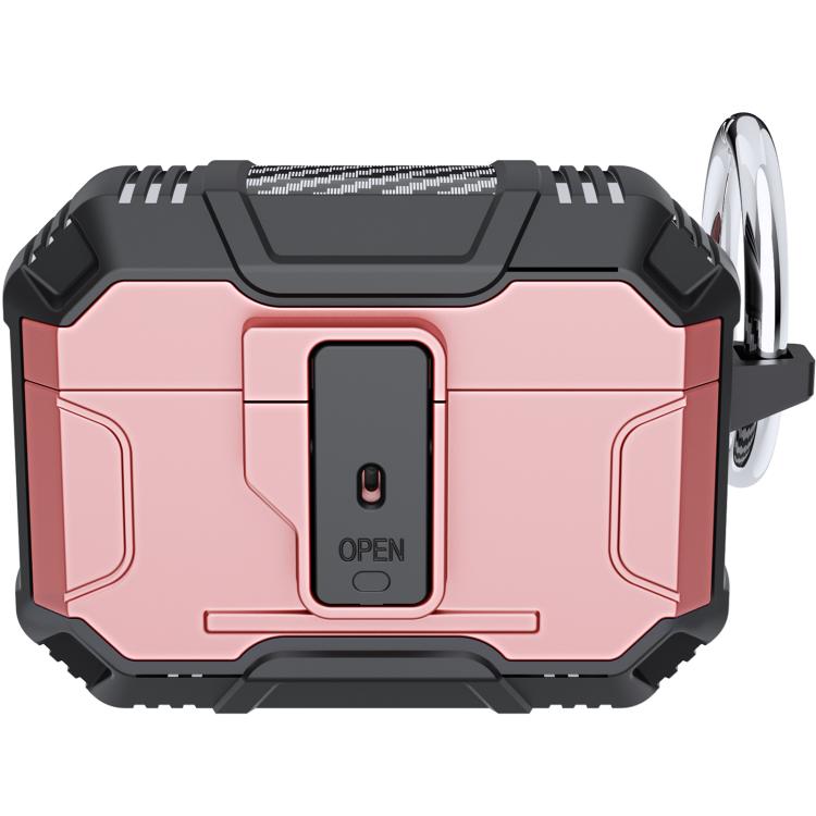 For AirPods Pro 3 Non-slip TPU+PC Shockproof Earphones Case with Hook(Pink)