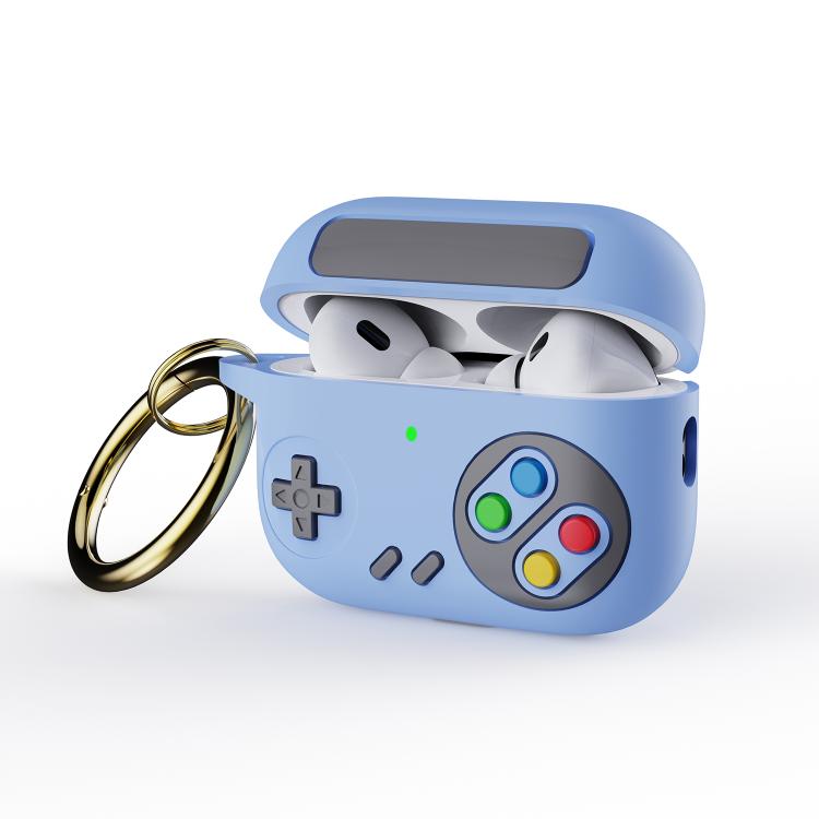 For AirPods Pro 3 Retro Game Console Style Earphone Silicone Protective Case(Blue)