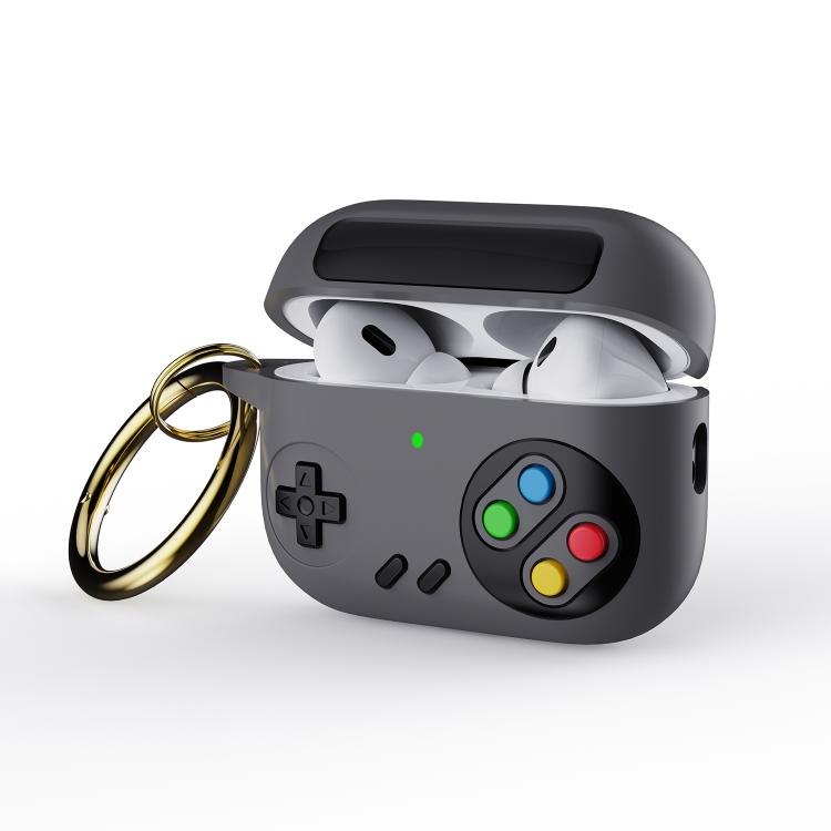 For AirPods Pro 3 Retro Game Console Style Earphone Silicone Protective Case(Grey)