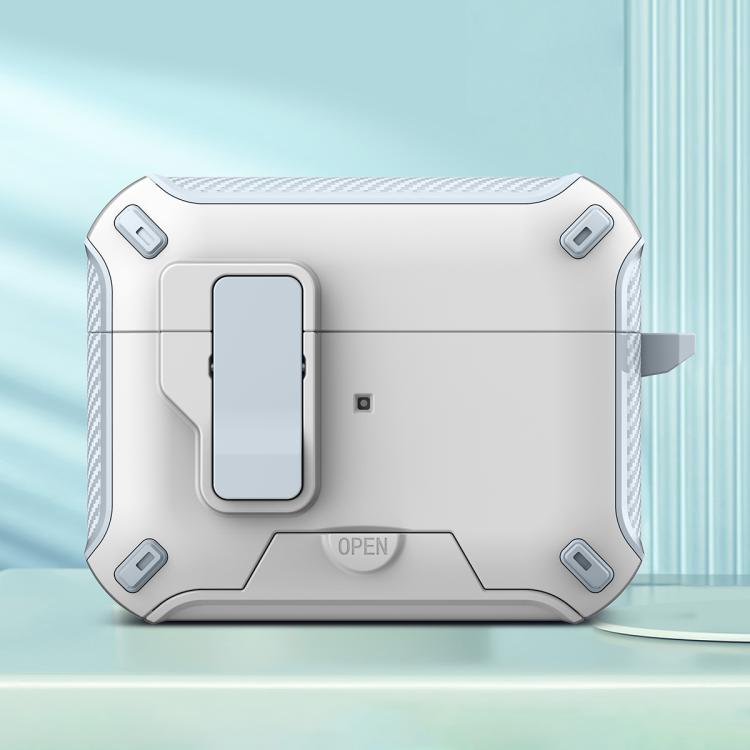 For AirPods Pro 3 Wireless Bluetooth Earphones MagSafe Holder Protective Case(White Light Blue)