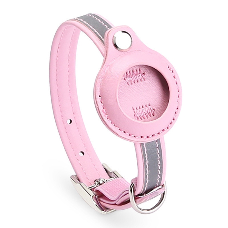 For AirTag 2nd Gen / AirTag 1st Gen Tracker Protective Cover Pet PU Collar, Specification: S(Pink)