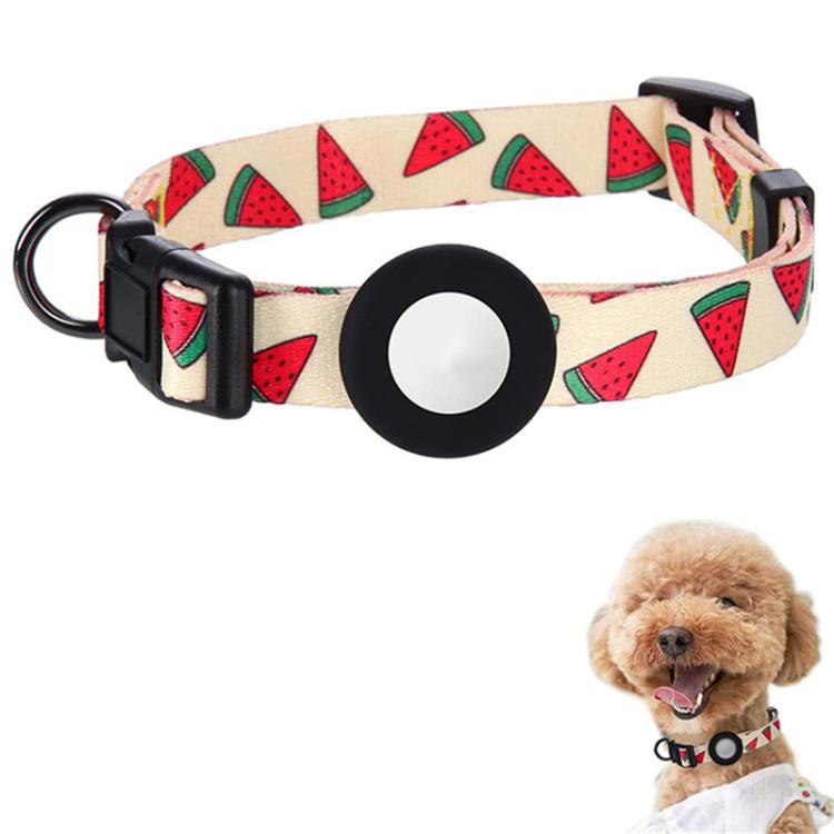 For AirTag 2nd Gen / AirTag 1st Gen Tracker Waterproof Silicone Case Pet Collar Cats Dog Neck Collar, Size: M(Watermelon)