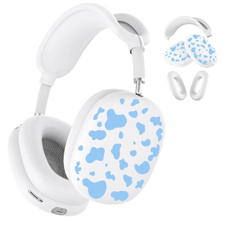 For Apple AirPods Max 2 / Max 3 in 1 Cow Texture Headphones Silicone Protective Case(Blue)