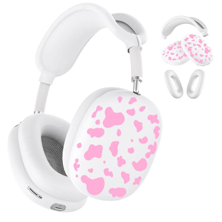 For Apple AirPods Max 2 / Max 3 in 1 Cow Texture Headphones Silicone Protective Case(Pink)