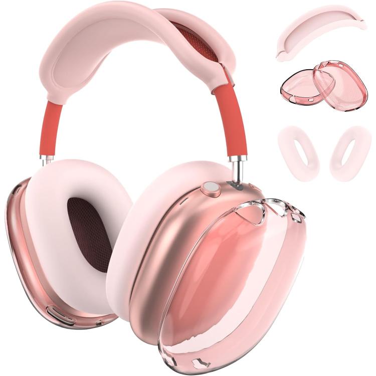 For Apple AirPods Max 2 / Max 3 in 1 Headphones Silicone Protective Case(Transparent Light Pink)