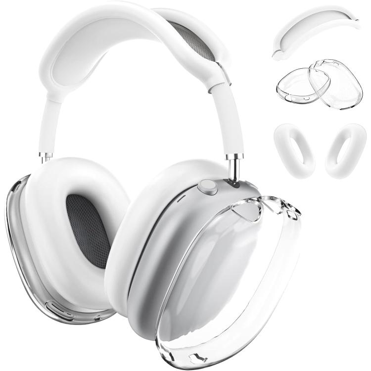 For Apple AirPods Max 2 / Max 3 in 1 Headphones Silicone Protective Case(Transparent Silver White)