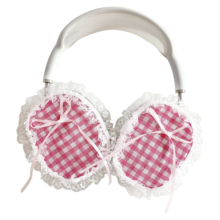 For Apple AirPods Max 2 / Max Headphones Lattice Lace Protective Case(Pink)