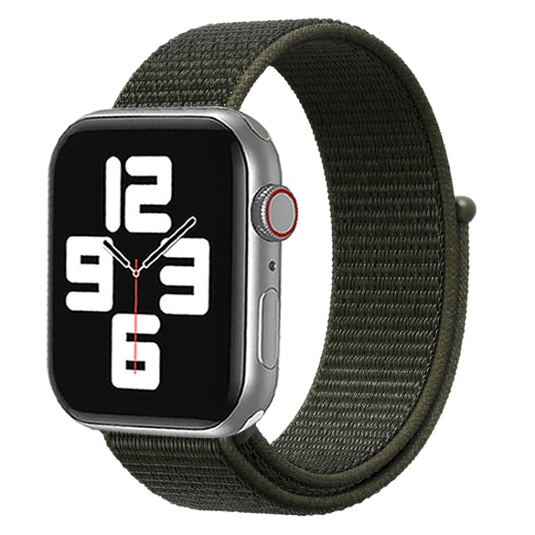 For Apple Watch 42mm / 41mm / 40mm / 38mm Simple Fashion Nylon Watch Band with Magic Stick(Army Green)