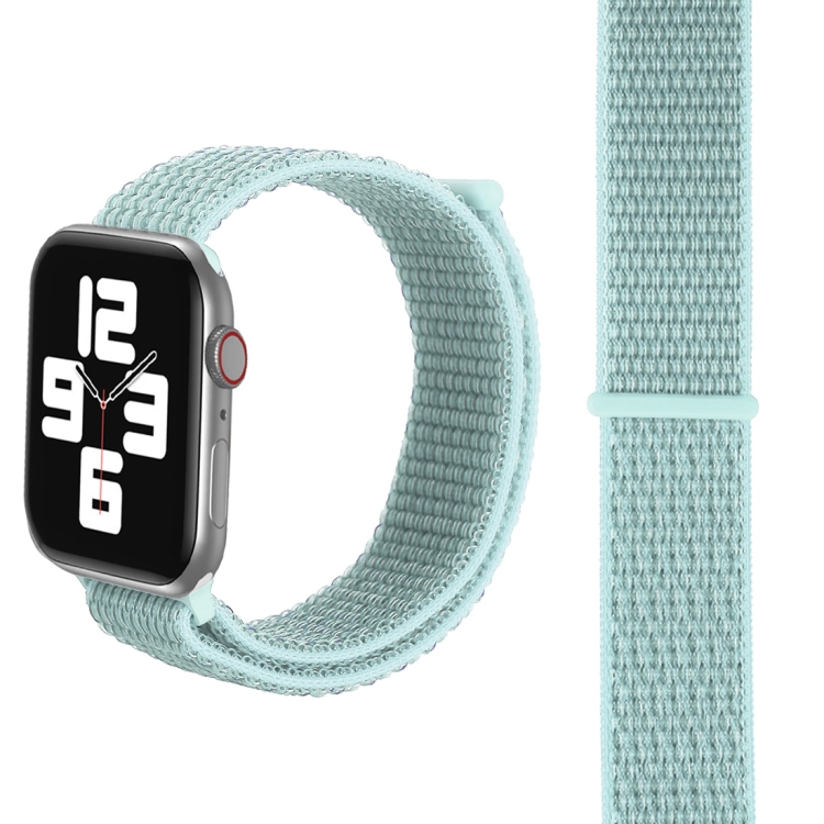 For Apple Watch 42mm / 41mm / 40mm / 38mm Simple Fashion Nylon Watch Band with Magic Stick(Grey Green)