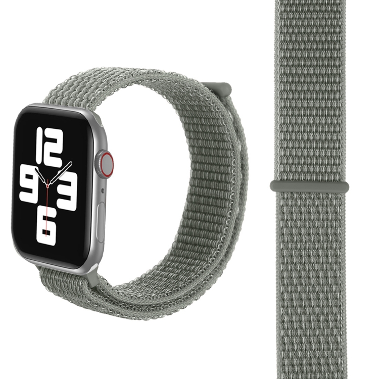 For Apple Watch 42mm / 41mm / 40mm / 38mm Simple Fashion Nylon Watch Band with Magic Stick(Silver Grey)