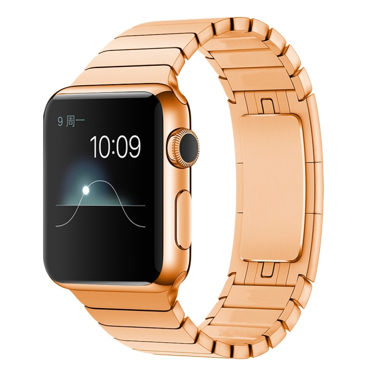 For Apple Watch 42mm / 41mm / 40mm / 38mm Stainless Steel Watch Band(Rose Gold)