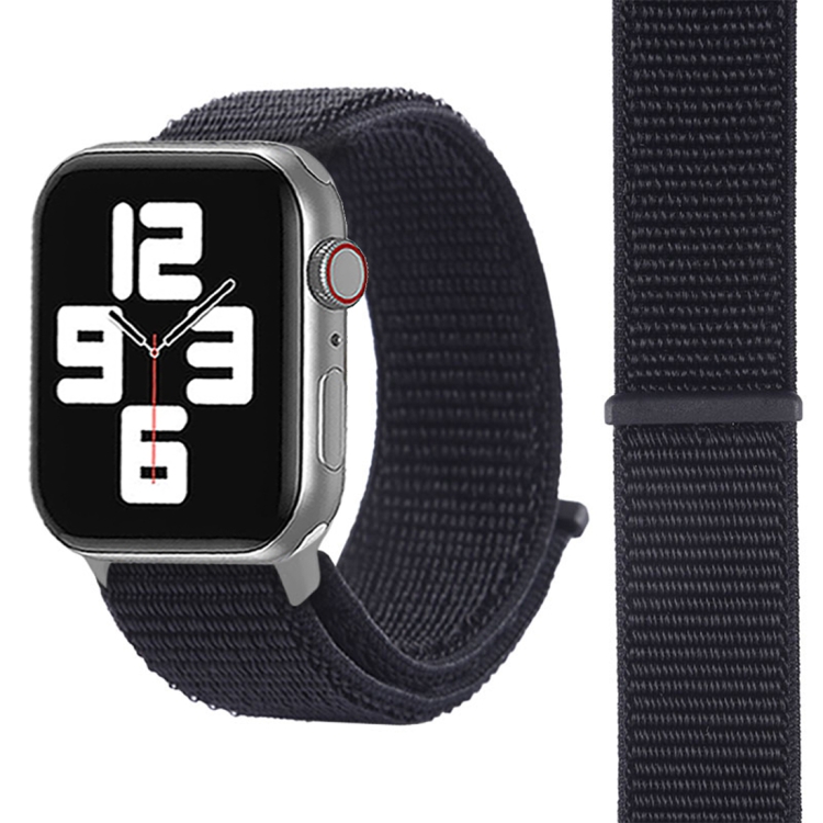 For Apple Watch 46mm / 49mm / 45mm / 44mm Simple Fashion Nylon Watch Band with Magic Stick(Black)