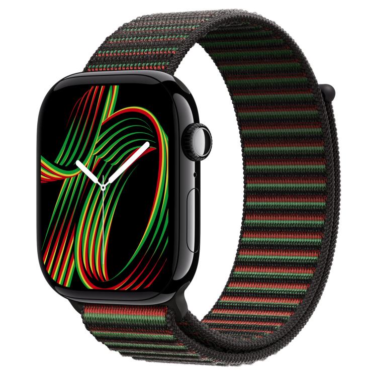 For Apple Watch 46mm / 49mm / 45mm / 44mm Simple Fashion Nylon Watch Band with Magic Stick(Black Unity)