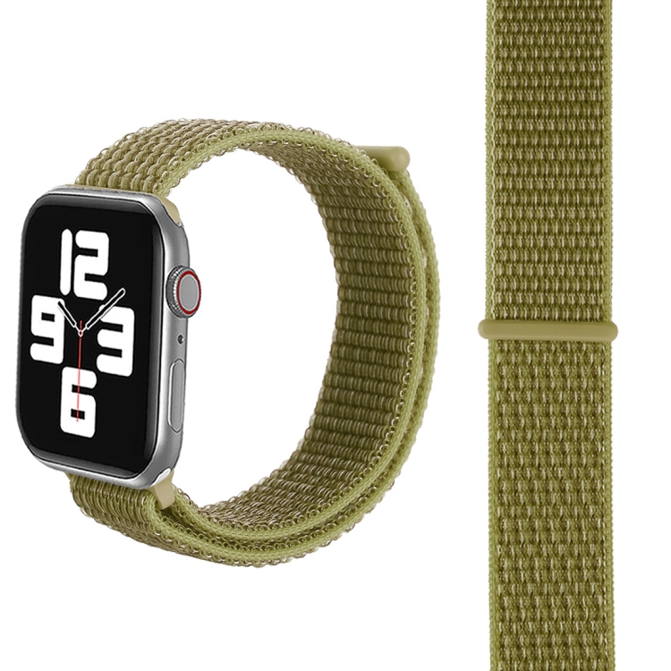 For Apple Watch 46mm / 49mm / 45mm / 44mm Simple Fashion Nylon Watch Band with Magic Stick(Dark Green)