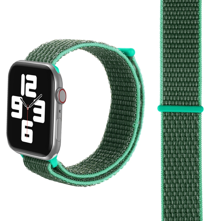 For Apple Watch 46mm / 49mm / 45mm / 44mm Simple Fashion Nylon Watch Band with Magic Stick(Grass Green)