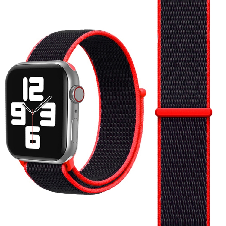 For Apple Watch 46mm / 49mm / 45mm / 44mm Simple Fashion Nylon Watch Band with Magic Stick(Red)
