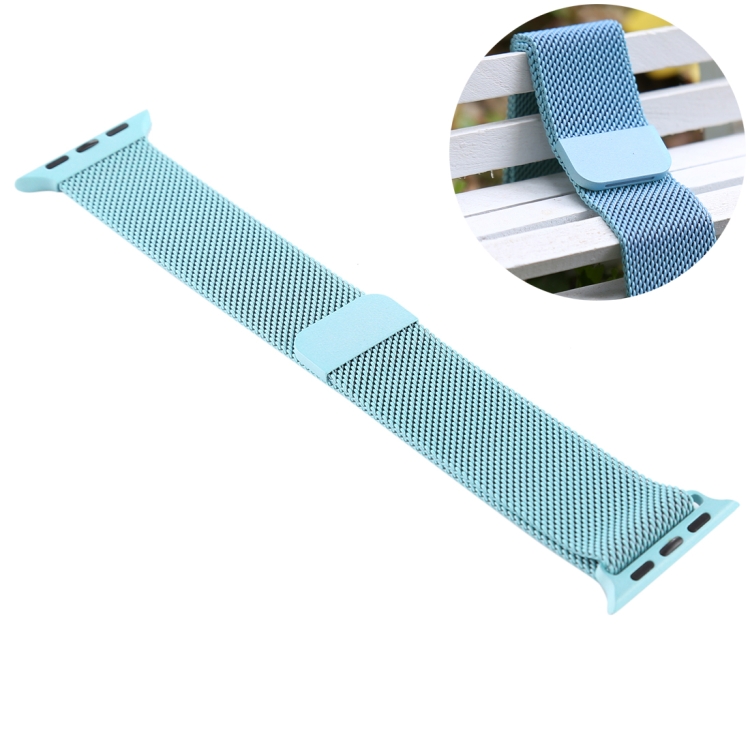 For Apple Watch Ultra 49mm&Watch Ultra 2 49mm / Series 10 46mm / 9&8&7 45mm / SE 3&SE 2&6&SE&5&4 44mm / 3&2&1 42mm Color-changing Magnetic Nylon Watch Band (Baby Blue)