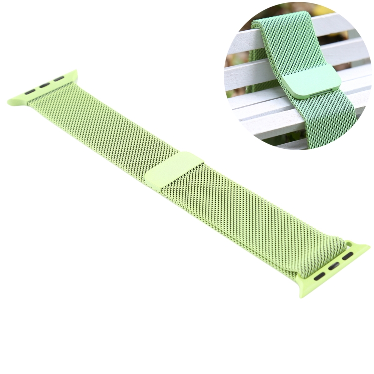 For Apple Watch Ultra 49mm&Watch Ultra 2 49mm / Series 10 46mm / 9&8&7 45mm / SE 3&SE 2&6&SE&5&4 44mm / 3&2&1 42mm Color-changing Magnetic Nylon Watch Band (Green)