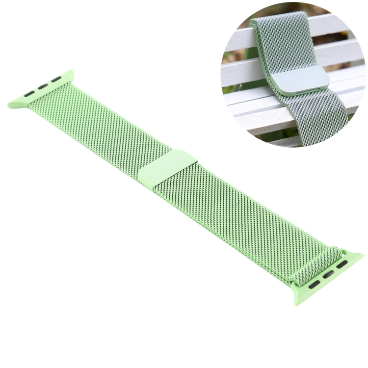 For Apple Watch Ultra 49mm&Watch Ultra 2 49mm / Series 10 46mm / 9&8&7 45mm / SE 3&SE 2&6&SE&5&4 44mm / 3&2&1 42mm Color-changing Magnetic Nylon Watch Band(Dark Green)