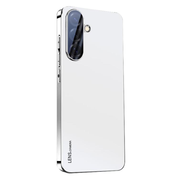 For Galaxy S26 5G AG Frosted Electroplating Acrylic Phone Case(Silver White)