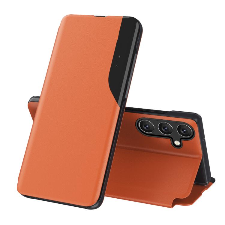 For Galaxy S26 5G Attraction Flip Holder Leather Phone Case(Orange)